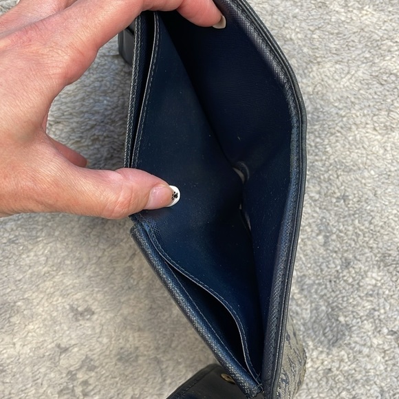 Louis Vuitton Mini Lin Monogram Denim Compact Wallet Navy Blue Gray Porte Billet - Picture 15 of 17